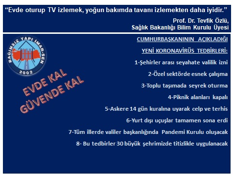 CUMHURBAŞKANI ve KURUMLARIN AÇIKLADIĞI YENİ KORONAVİRÜS TEDBİRLERİ 
